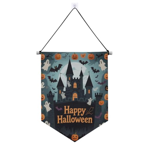 Stoffbanner "Happy Halloween", schwarzes Schloss zum Aufhängen, mit Teleskopstange, Raumbanner, Outdoor-Dekoration für Büro, Schule, Klassenzimmer, Schlafsaal, Zuhause, Suministros para fiesta de a?o Stoffbanner "Happy Halloween", schwarzes Schloss zum Aufhängen, mit Teleskopstange, Raumbanner, Outdoor-Dekoration für Büro, Schule, Klassenzimmer, Schlafsaal, Zuhause, Suministros para fiesta de a?o von EtherSpher