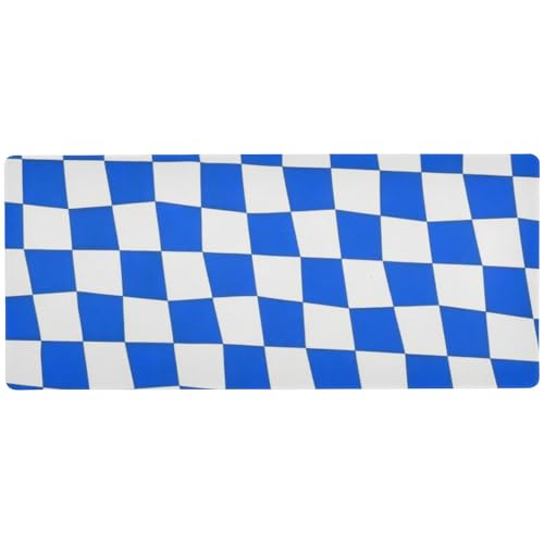 Tragbare Mauspads für Schreibtisch, Gaming, Reisen, tragbare Maus- und Tastaturmatte, 80 x 30 cm, Blau und Weiß kariert Tragbare Mauspads für Schreibtisch, Gaming, Reisen, tragbare Maus- und Tastaturmatte, 80 x 30 cm, Blau und Weiß kariert von EtherSpher
