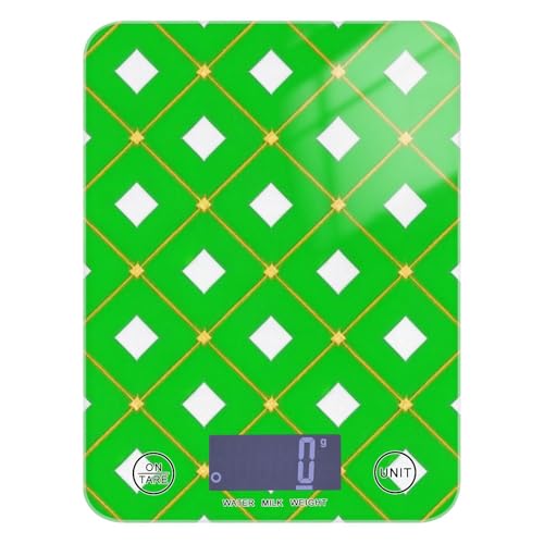 Trendige, zitronengrüne karierte Buffalo Gold Espresso-Lebensmittelwaage, 5 kg/5 g, mit 4 Einheiten für (Benutzer) (Benutzer) (Benutzer) von EtherSpher