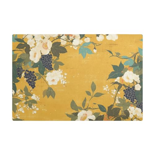 Ukiyo-e Stil Blumen Weinreben Gelb Dekorative Kaffeematten Leder Wasserabsorbierend Schnell Trocknende Matten für Küche Ukiyo-e Stil Blumen Weinreben Gelb Dekorative Kaffeematten Leder Wasserabsorbierend Schnell Trocknende Matten für Küche von EtherSpher