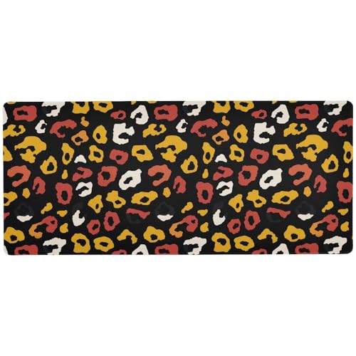 Wasserdichte Mauspads mit Leopardenmuster, für den Schreibtisch, wasserdicht, Ladegerät, 80 x 30 cm, Gelb / Rot Wasserdichte Mauspads mit Leopardenmuster, für den Schreibtisch, wasserdicht, Ladegerät, 80 x 30 cm, Gelb / Rot von EtherSpher