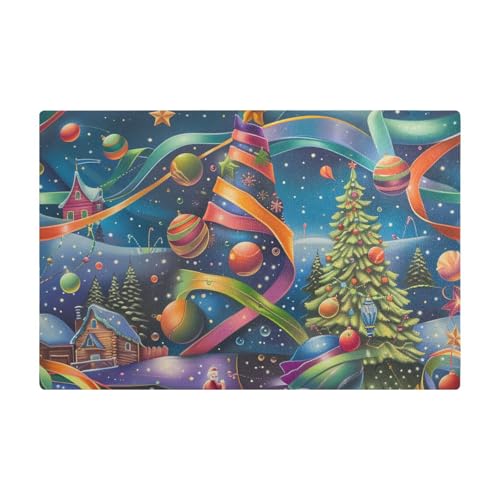 Wonderful World of Christmas Dekorative wasserabsorbierende Kaffeematte aus Leder, wasserabsorbierende Kaffeemaschine Matte für Arbeitsplatte für Arbeitsplatten von EtherSpher