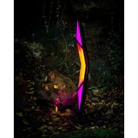 Celestial Flame - Stehlampe Ambient High-End Handgefertigt Wohnzimmer Deko Holzlampe Led Lampe Modern von EtherealWebs
