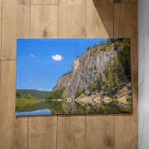 Ethereval Abtreter Fußmatte Außen Personalisiert Superdünne Eingangstürmatte Alpensee Fußmatten Für Treppen Außen Fussmatte Draussen Haustür 40X60cm von Ethereval
