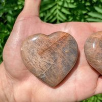 Pfirsich Mondstein Herz/Natürlicher Handgeschnitzter Oranger Kristall Madagaskar Stein Liebe Fruchtbarkeit Hoffnung Schutz Synchronität von EthericPulse