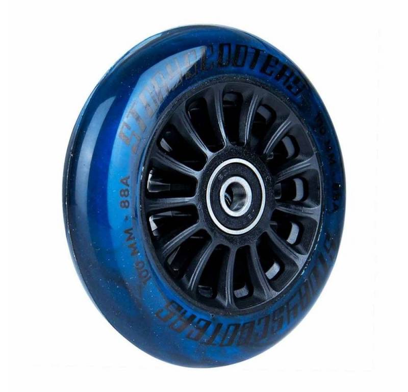 F26 Stuntscooter Story 10 Spoked Stunt-Scooter Rolle Abec9 100mm Schwarz /Pu Blau Swirl von F26