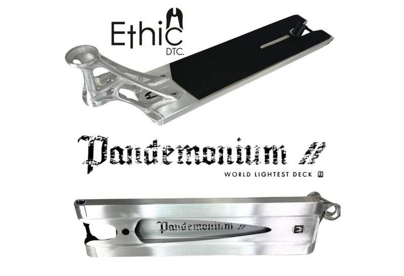 Ethic DTC Stuntscooter Ethic DTC Pandemonium V2 BOXED Stunt-Scooter Deck gebürstet Alu Silber von Ethic DTC