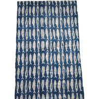 Indigo Fisch Gesteppter Reiner Blockdruck Überwurf Handgenähter Baumwollbettwäscheüberwurf Wendedecke Kantha Tröster Gestepptes Indigo Fisch Gesteppter Reiner Blockdruck Überwurf Handgenähter Baumwollbettwäscheüberwurf Wendedecke Kantha Tröster Gestepptes von Ethniccraftstore