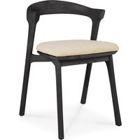 Ethnicraft Bok Outdoor-Esszimmerstuhl lackiertes Teakholz schwarz mit Stoffbezug von Ethnicraft