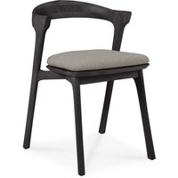 Ethnicraft Bok Outdoor-Esszimmerstuhl lackiertes Teakholz schwarz mit Stoffbezug von Ethnicraft