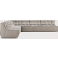 Ethnicraft N701 Modulare Sofagranitur 90° Quadratisch Links aus recycelter Baumwolle von Ethnicraft