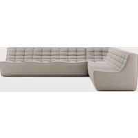 Ethnicraft N701 Modulare Sofagranitur 90° Quadratisch rechts aus recycelter Baumwolle von Ethnicraft