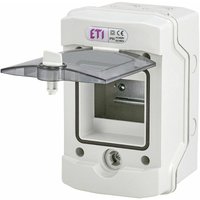 ETI - Aufputz-Feuchtraum-Kleinverteiler 4 te grau mit Tür, ip 65 Anschlussdosen & Gehäuse von Eti
