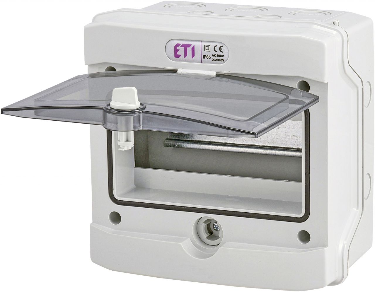 ETI Aufputz-Feuchtraum-Kleinverteiler 8 TE grau mit Tür, IP 66 von Eti