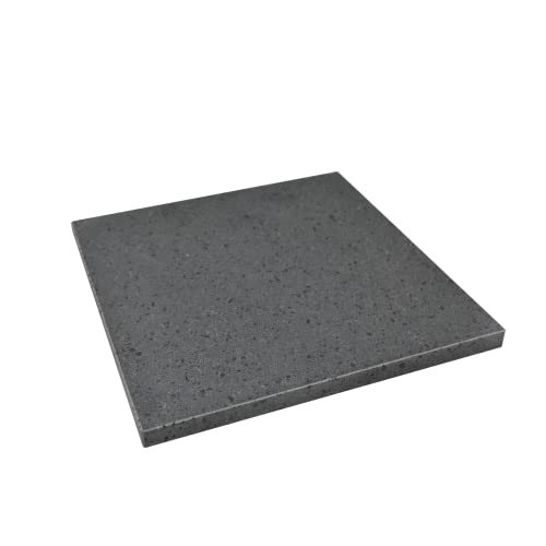 Etna Stone&Design Lava Grill Base_Grillpfanne aus Lavastein Etnea für Ofen und Grill Kochen Fleisch, Fisch, Gemüse und Pizza (30 x 30 x 3 cm) von Etna Stone&Design