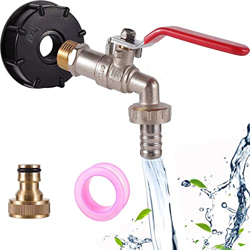 3/4" IBC auslaufhahn IBC Tank Zubehör IBC-Tankadapter Valve Frostsicherer Außenwasserhahn für S60X6 1000L IBC-Wasserspeichertank oder Gartenschlauchanschluss auslaufhahn Regentonne von Etomvoop