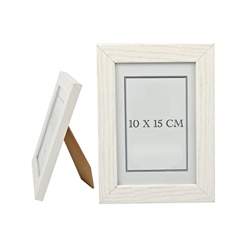 Bilderrahmen 10x15cm Weiß Holz mit Aufsteller, Fotorahmen Holz mit Glasplatte für Tisch und Wand Bilderrahmen 10x15cm Weiß Holz mit Aufsteller, Fotorahmen Holz mit Glasplatte für Tisch und Wand von Etrexonline