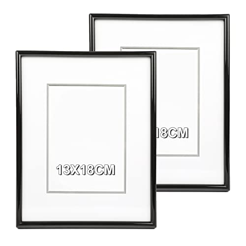 ETREXONLINE Schwarz Bilderrahmen 13x18cm, PVC Fotorahmen Biderrahmen Schwarz mit Glasplatte für Tisch und Wand - Packung mit 2 Stück ETREXONLINE Schwarz Bilderrahmen 13x18cm, PVC Fotorahmen Biderrahmen Schwarz mit Glasplatte für Tisch und Wand - Packung mit 2 Stück von Etrexonline