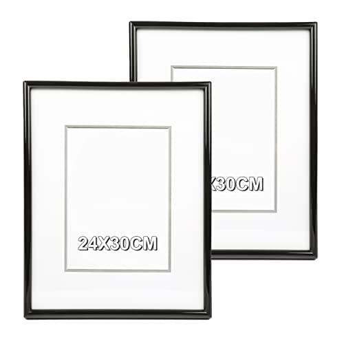 ETREXONLINE Schwarz Bilderrahmen 24x30cm, PVC Fotorahmen Biderrahmen Schwarz mit Glasplatte für Tisch und Wand - Packung mit 2 Stück ETREXONLINE Schwarz Bilderrahmen 24x30cm, PVC Fotorahmen Biderrahmen Schwarz mit Glasplatte für Tisch und Wand - Packung mit 2 Stück von Etrexonline