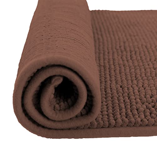 Etrexonline Badematte aus Mikrofaser-Chenille, rutschfest, schnell trocknend und weich - Ideal für Dusche und Badewanne (75x45 cm, Braun) von Etrexonline