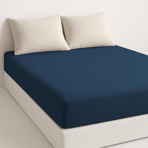 Mikrofaser Spannbettlaken 160x190/200cm Matratzen bis 28cm Weich und Atmungsaktiv - Dunkelblau von Etrexonline