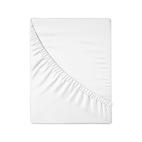 Spannbettlaken, 150 x 190 cm, Weiß, 50 % Baumwolle, 50 % Polyester, Weichheit und Komfort von Etrexonline