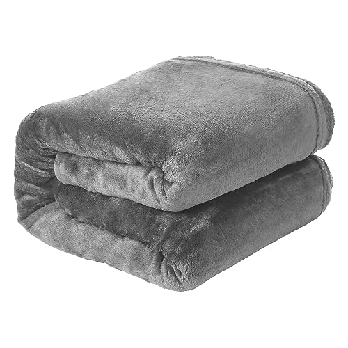 Warm Fleecedecke 100% Polyester, Weich Flanell Kuscheldecke für Sofa und Bett, Warm Decke für alle Jahreszeiten - 130 x 160 cm, Grau von Etrexonline