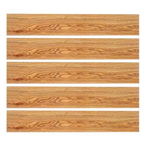 36 Stück PVC-Bodenbelag Selbstklebend 1.3 mm-Dick 91 X 15CM/Stück Insgeamt 5㎡ Wasserdicht Bodenaufkleber Holzmaserung für Küche Bad Wohnzimmer (Eichenfarbe) von Etrhdfyts