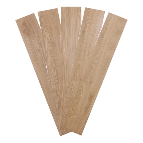 36 Stück PVC-Bodenbelag Selbstklebend 1.3 mm-Dick 91 X 15CM/Stück Insgeamt 5㎡ Wasserdicht Bodenaufkleber Holzmaserung für Küche Bad Wohnzimmer (Logfarbe) von Etrhdfyts