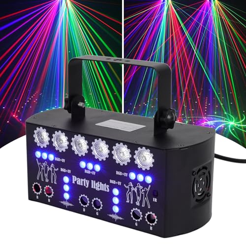 Discolicht Partylicht 21-LED +6-Laser Bühnenlicht Disco Licht LED RGB Partylichter Lichteffekte Party Laser Disco Lichter Musikgesteuert Stroboskop DMX Fernbedienung Effektstrahler Für Familientreffen Discolicht Partylicht 21-LED +6-Laser Bühnenlicht Disco Licht LED RGB Partylichter Lichteffekte Party Laser Disco Lichter Musikgesteuert Stroboskop DMX Fernbedienung Effektstrahler Für Familientreffen von Etrhdfyts