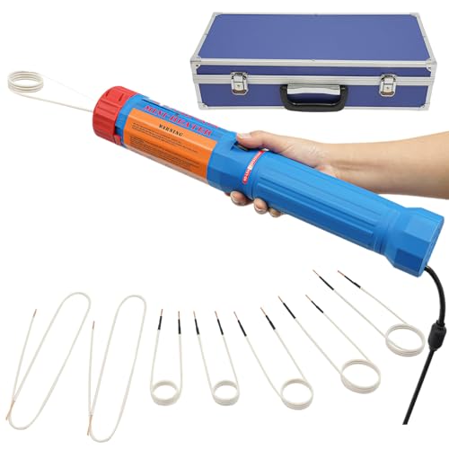 Etrhdfyts Induktionsheizgerät mit 6 Starren Spulen, 2 Flexiblen Spulen, 1100W kfz Induktionsheizer Max. 800°C mit LED-Anzeigeleuchte, Magnetischer Induktion Schraubenlöser Set, KFZ-Werkzeuge von Etrhdfyts