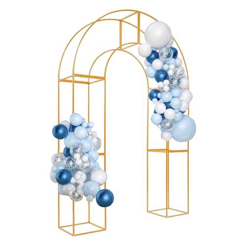 Hochzeitsbogen Gestell Rosenbogen 2.3M-Hoch Eisen Dreidimensional Traubogen Hochzeit Hintergrund Ständer Ballonbogen Ballonständer Bogenständer Blumen Ballon Bogen Geburtstag Party Zeremonie (Gold) von Etrhdfyts