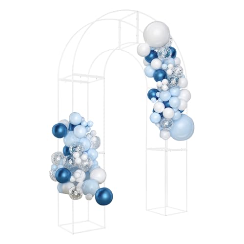 Hochzeitsbogen Gestell Rosenbogen 2.3M-Hoch Eisen Dreidimensional Traubogen Hochzeit Hintergrund Ständer Ballonbogen Ballonständer Bogenständer Blumen Ballon Bogen Geburtstag Party Zeremonie (Weiß) von Etrhdfyts