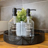 Duschseife & Haarshampoo 500 Ml - Personalisiert Seife Shampoo Nachhaltig Spenderflasche Pumpspender Nachfüllbar Wunschname von EttenhuberDesign