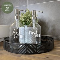 Set Handseife & Spülmittel 200 Ml - Nachhaltig Seifenspender Glasflasche Spenderflasche Pumpspender Nachfüllbar | 02 von EttenhuberDesign