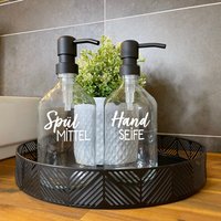 Set Handseife & Spülmittel 500 Ml - Nachhaltig Seifenspender Glasflasche Spenderflasche Pumpspender Nachfüllbar | 01 von EttenhuberDesign