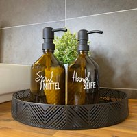 Set Handseife & Spülmittel 500 Ml - Nachhaltig Seifenspender Glasflasche Spenderflasche Pumpspender Nachfüllbar | 02 Set Handseife & Spülmittel 500 Ml - Nachhaltig Seifenspender Glasflasche Spenderflasche Pumpspender Nachfüllbar | 02 von EttenhuberDesign