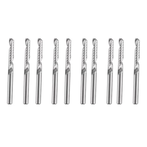 Etyrerre 10Er-Pack CNC-FräSer Bits 1/8 Schaft Spiral Upcut FräSer EinzelflöTen-SchaftfräSer Set FräSer Frischstahl Gravur Schnitzwerkzeuge Kit für MDF Acryl PVC Etyrerre 10Er-Pack CNC-FräSer Bits 1/8 Schaft Spiral Upcut FräSer EinzelflöTen-SchaftfräSer Set FräSer Frischstahl Gravur Schnitzwerkzeuge Kit für MDF Acryl PVC von Etyrerre