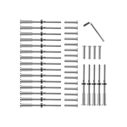 Etyrerre 20 Paare Edelstahl 316 Grad Kabel GeläNder Gewindebolzen Spanner EmpfäNger & Flach Kopf Stimmball Terminal für 1/8 Kabel von Etyrerre