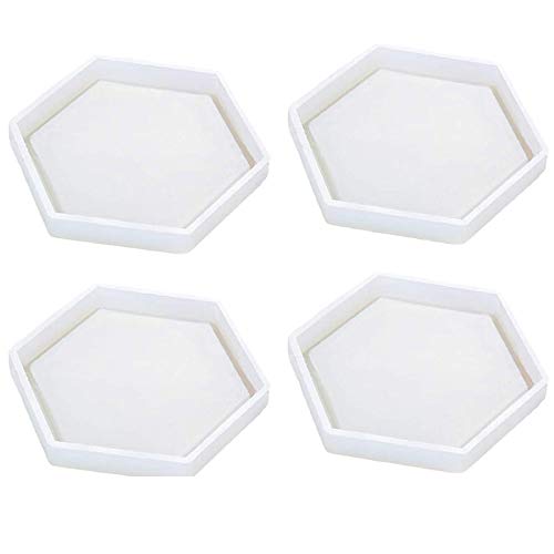 Etyrerre 4 Paket Hexagon Silikon Untersetzer Formt Silikon Harz Form, Klare Epoxid Formen Für Das Gießen Mit Harz, Beton, Zement Und Polymer Ton Etyrerre 4 Paket Hexagon Silikon Untersetzer Formt Silikon Harz Form, Klare Epoxid Formen Für Das Gießen Mit Harz, Beton, Zement Und Polymer Ton von Etyrerre