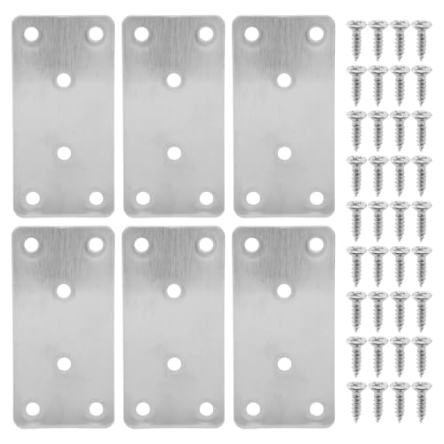 Etyrerre 6 STÜCKE Reparatur Platten Gerade Klammer Klammern Schwer Lastung Flach Klammer Rostfreier Stahl Reparatur Platten für MöBel von Etyrerre