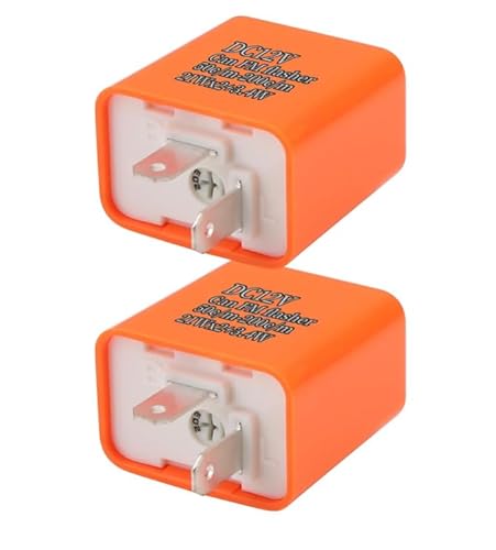 EuAcesry Blinker Relais LED Motorrad, 2 Stück Blinkerrelais 12v 2 Polig, Elektronisch Verstellbarer Blinker, Universal Blinkerrelais, LED Licht für Auto/Blinker/LED-Blinker von EuAcesry