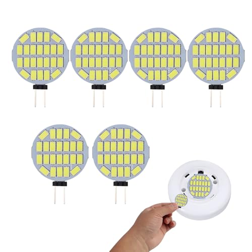 EuAcesry G4 LED-Glühlampe, 6 Stück Led Leuchtmittel AC/DC12-24V, 300LM Warmweiß, Äquivalent zu 30W Halogenbirne, Nicht Dimmbar für Kronleuchter, Scheinwerfer, Unterbauleuchten Dunstabzug von EuAcesry