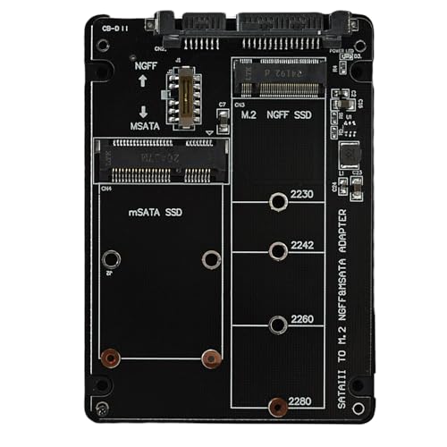 EuAcesry NGFF SSD to SATA3 Adapter und Gehäuse für SSD, SATA M.2 + MSATA auf SATA, M.2 SATA auf SATA, Adapter für Festplatte PCB MSATA für Computer von EuAcesry