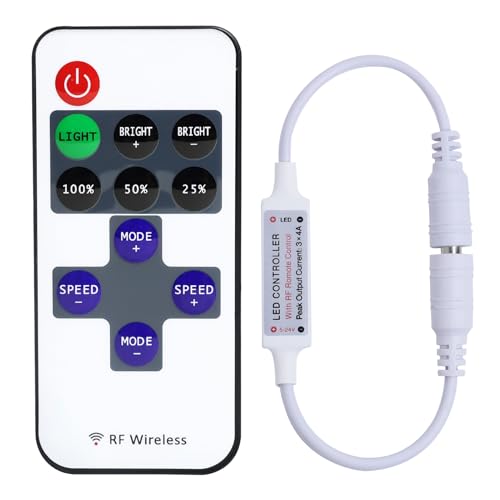 EuAcesry RF DC Fernbedienung LED verkabelt 5-24V 5A Mini LED Dimmer Controller Adapter LED-Streifen für COB SMD 5050 3528 2835 5630 einfarbige LED-Streifen von EuAcesry