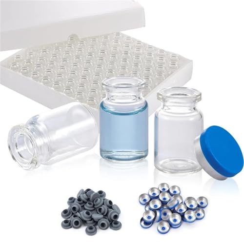 100 Stück 5 ml Glasfläschchen, Kaliber 13 mm, klare Headspace-Fläschchen aus Gläser von EuZhOuDEQiNg