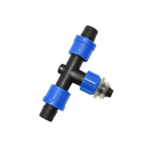 EuZhOuDEQiNg 20 Stück Gewächshaus 16 mm Tropfband T-Stück Wassersplitter Bewässerungstropf mit Klebeband T-Stück Doppelwegverbinder Schraube Kontermutter(A) von EuZhOuDEQiNg