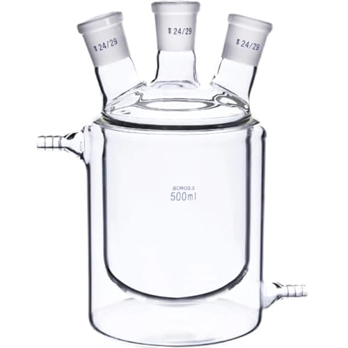 250/500/1000/2000ml 24/29 Joint Drei Hälse Jacke Doppel Schicht Reaktion Flasche Flachen Boden Labor Glaswaren experiment(2000ml 24-24-24) von EuZhOuDEQiNg