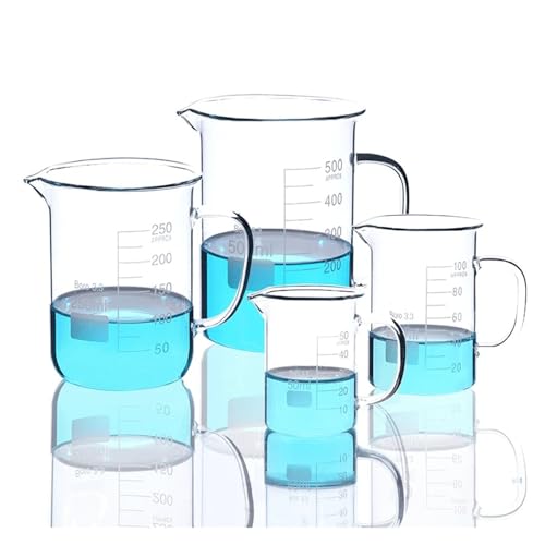 250 400 500 600 800 1000 ml Messbecher aus hochboriertem Gläser mit Griff for Laborglaswaren for chemische Experimente(50ml 2 PCS) von EuZhOuDEQiNg