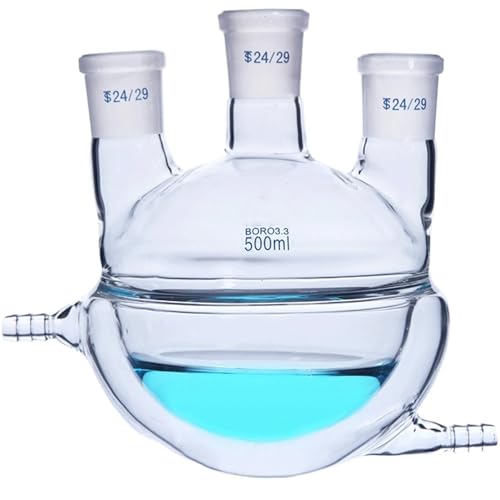 500 ml 1000 ml 24/29 29/32 Gläser 3 Hälse Jacke Jacke Doppelschicht Reaktionsflasche 2-Düsen Laborglaswaren Experiment(1000ml 24-24-24) von EuZhOuDEQiNg